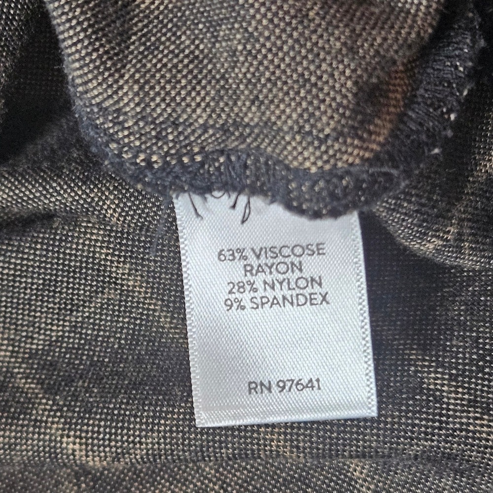 J. Jill Ponte Windowpane Top Black Tan Button Sleeve Boat Neck Womens Medium P - Picture 7 of 9